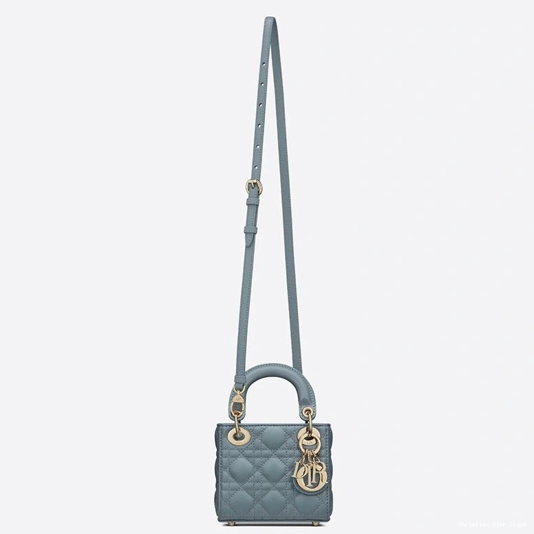 Cheap Micro Dior Bag Lambskin Blue Lady Cannage Sky 0726 Luxury